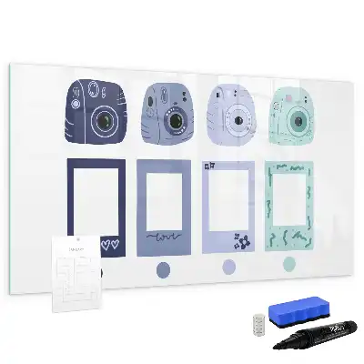 Magnetisch glazen schrijfbord voor notities en foto's polaroid frames