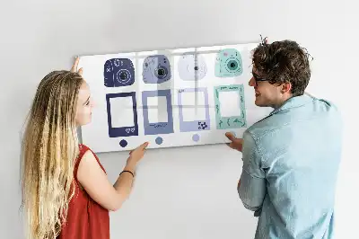 Magnetisch glazen schrijfbord voor notities en foto's polaroid frames
