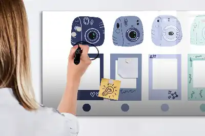 Magnetisch glazen schrijfbord voor notities en foto's polaroid frames
