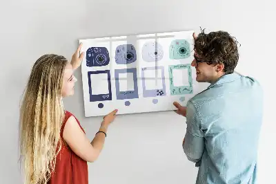 Magnetisch glazen schrijfbord voor notities en foto's polaroid frames