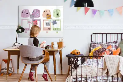 Beschrijfbaar glazen magneetbord met design cameraset