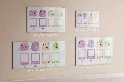 Beschrijfbaar glazen magneetbord met design cameraset