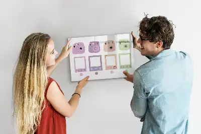 Beschrijfbaar glazen magneetbord met design cameraset