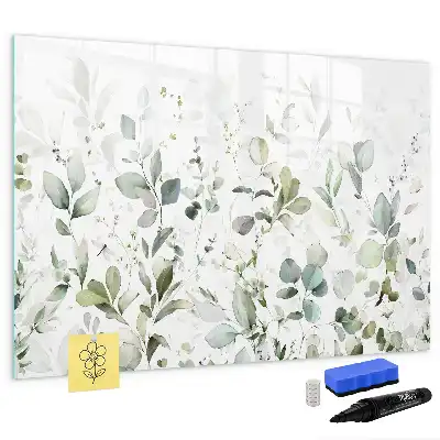 Magnetisch glazen schrijfbord met plantenmotief