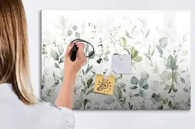 Magnetisch glazen schrijfbord met plantenmotief