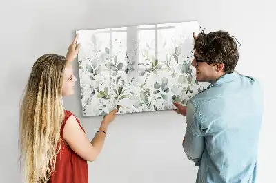 Magnetisch glazen schrijfbord met plantenmotief