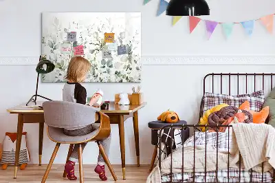 Magnetisch glazen schrijfbord met plantenmotief