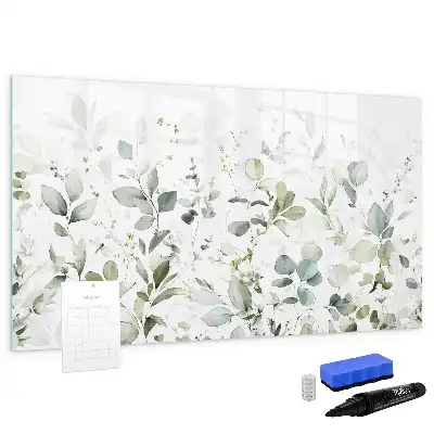 Magnetisch glazen schrijfbord met plantenmotief