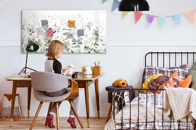 Magnetisch glazen schrijfbord met plantenmotief