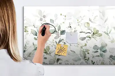 Magnetisch glazen schrijfbord met plantenmotief