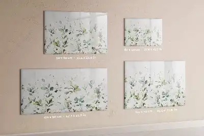 Magnetisch glazen schrijfbord met plantenmotief