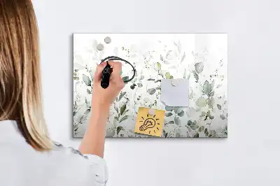 Magnetisch glazen schrijfbord met plantenmotief