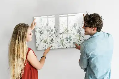 Magnetisch glazen schrijfbord met plantenmotief