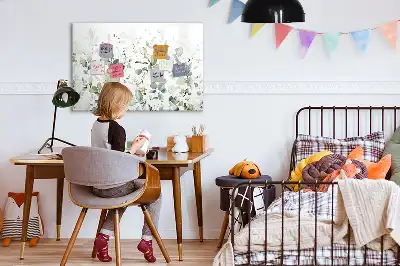 Magnetisch glazen schrijfbord met plantenmotief