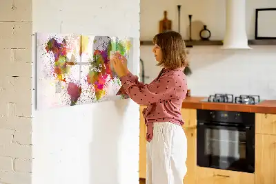 Magnetisch glazen schrijfbord met aquarel wereldkaart print