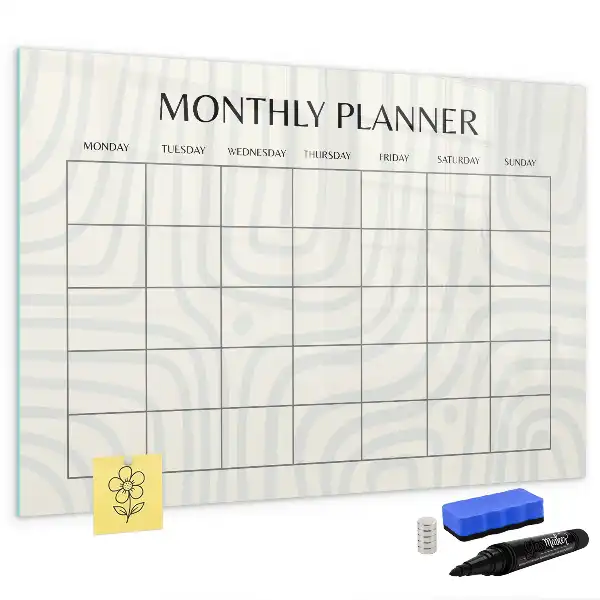 Magnetisch glazen maandplanner voor notities en foto's maandplanner
