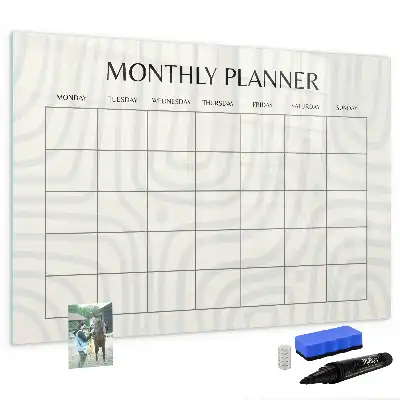 Magnetisch glazen maandplanner voor notities en foto's maandplanner