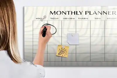 Magnetisch glazen maandplanner voor notities en foto's maandplanner