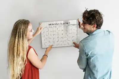 Magnetisch glazen maandplanner voor notities en foto's maandplanner