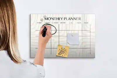 Magnetisch glazen maandplanner voor notities en foto's maandplanner