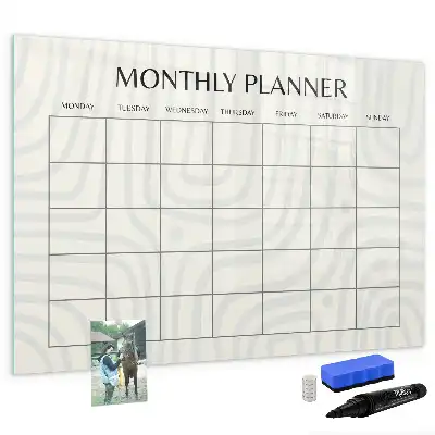 Magnetisch glazen maandplanner voor notities en foto's maandplanner