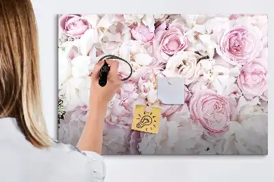 Beschrijfbaar glazen magneetbord met decoratief bloemendesign