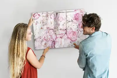 Beschrijfbaar glazen magneetbord met decoratief bloemendesign