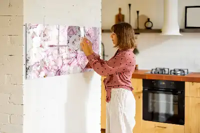 Beschrijfbaar glazen magneetbord met decoratief bloemendesign
