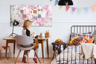 Beschrijfbaar glazen magneetbord met decoratief bloemendesign