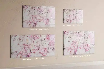 Beschrijfbaar glazen magneetbord met decoratief bloemendesign