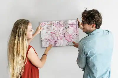 Beschrijfbaar glazen magneetbord met decoratief bloemendesign