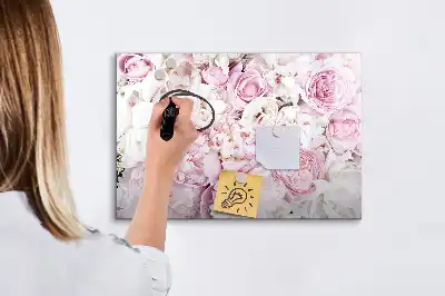 Beschrijfbaar glazen magneetbord met decoratief bloemendesign