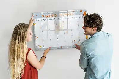 Magnetisch glazen weekplanner voor notities en foto's