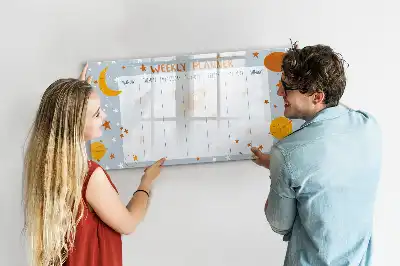 Magnetisch glazen weekplanner voor notities en foto's