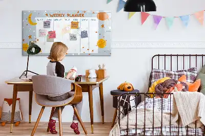 Magnetisch glazen weekplanner voor notities en foto's