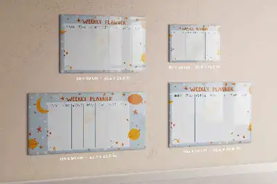 Magnetisch glazen weekplanner voor notities en foto's