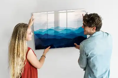 Magnetisch glazen schrijfbord voor notities en foto's in aquarel water design