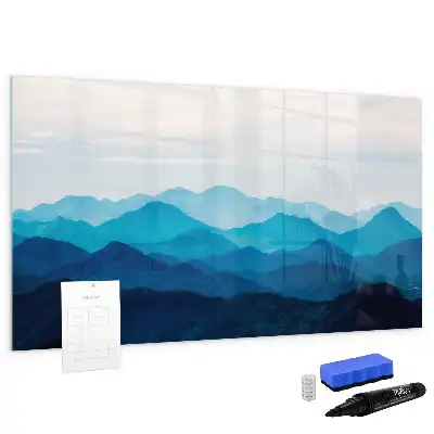 Magnetisch glazen schrijfbord voor notities en foto's in aquarel water design