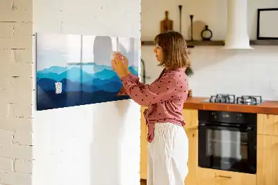 Magnetisch glazen schrijfbord voor notities en foto's in aquarel water design
