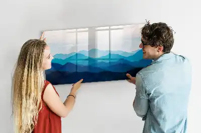 Magnetisch glazen schrijfbord voor notities en foto's in aquarel water design