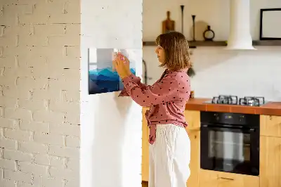 Magnetisch glazen schrijfbord voor notities en foto's in aquarel water design