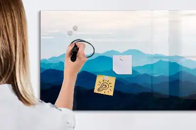 Magnetisch glazen schrijfbord voor notities en foto's in aquarel water design