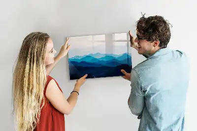 Magnetisch glazen schrijfbord voor notities en foto's in aquarel water design