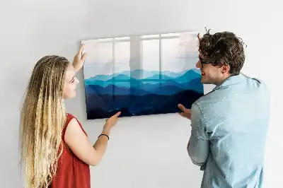 Magnetisch glazen schrijfbord voor notities en foto's in aquarel water design