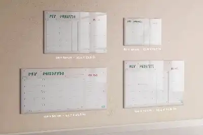 Beschrijfbaar glazen magneetbord met maandplanner voor kinderen