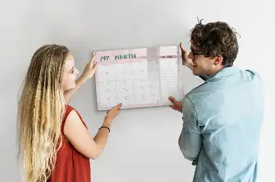 Beschrijfbaar glazen magneetbord met maandplanner voor kinderen