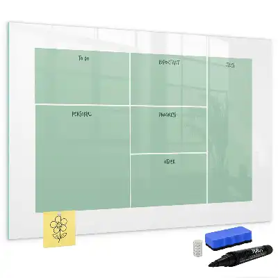 Magnetisch glazen schrijfbord bureau organizer voor notities en foto's