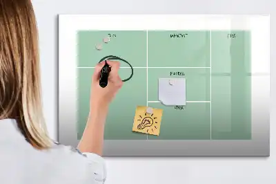 Magnetisch glazen schrijfbord bureau organizer voor notities en foto's