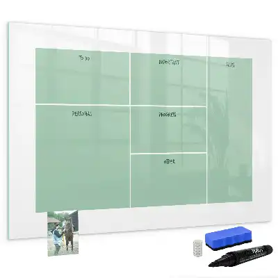 Magnetisch glazen schrijfbord bureau organizer voor notities en foto's