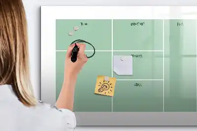 Magnetisch glazen schrijfbord bureau organizer voor notities en foto's